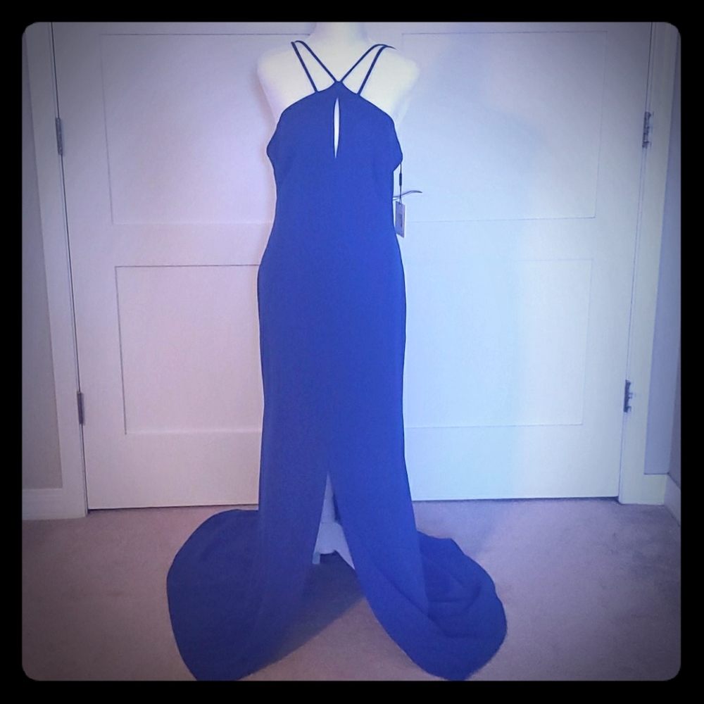 Calvin Klein Strappy Gown with Train